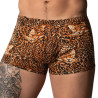 male power Boxer léopard Ring & Short Marron